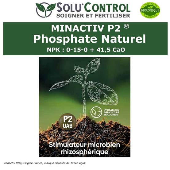 SOLU’CONTROL - 250 g de Minactiv P2® – Engrais phosphate naturel – Avec Calcimer® marin et stimulateur microbien – Racines solides, gazon dense - Image 5