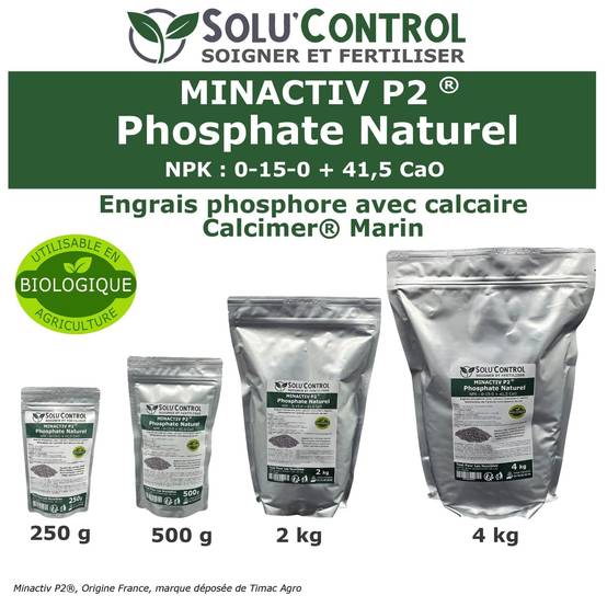 SOLU’CONTROL - 250 g de Minactiv P2® – Engrais phosphate naturel – Avec Calcimer® marin et stimulateur microbien – Racines solides, gazon dense - Image 8