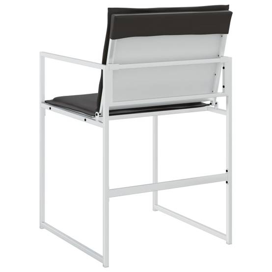 Lot de 4 Chaises de jardin avec coussins - Chaises d'extérieur - Fauteuils de jardin blanc acier/textilène - Image 7
