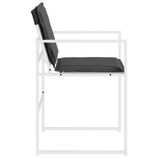 Lot de 4 Chaises de jardin avec coussins - Chaises d'extérieur - Fauteuils de jardin blanc acier/textilène - Image 6
