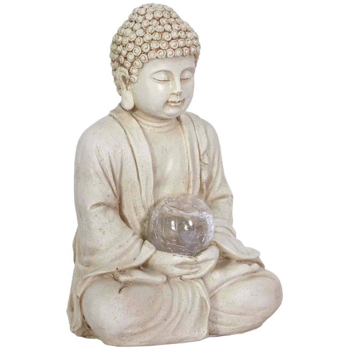 The Home Deco Factory - Lampe solaire en résine Bouddha - Image 1