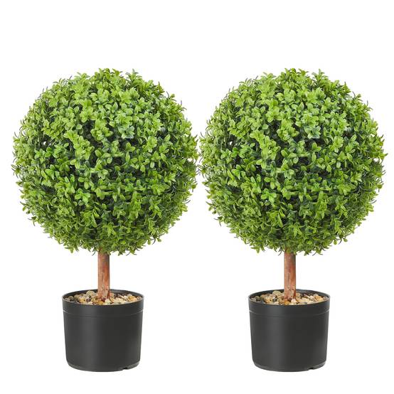 Vevor - VEVOR Buis topiaire artificiel 559 mm, boule. 2 plantes PE, feuilles remplaçables. Décoration. - Image 1
