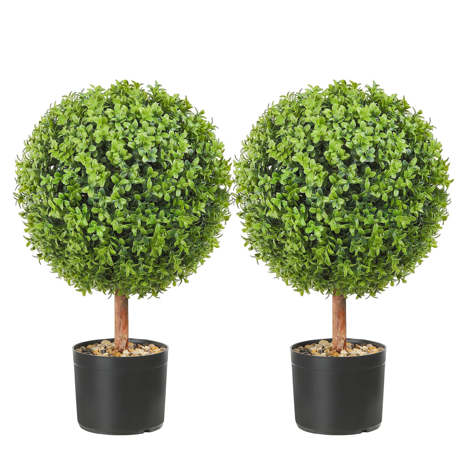 Vevor - VEVOR Buis topiaire artificiel 559 mm, boule. 2 plantes PE, feuilles remplaçables. Décoration. - Image 1