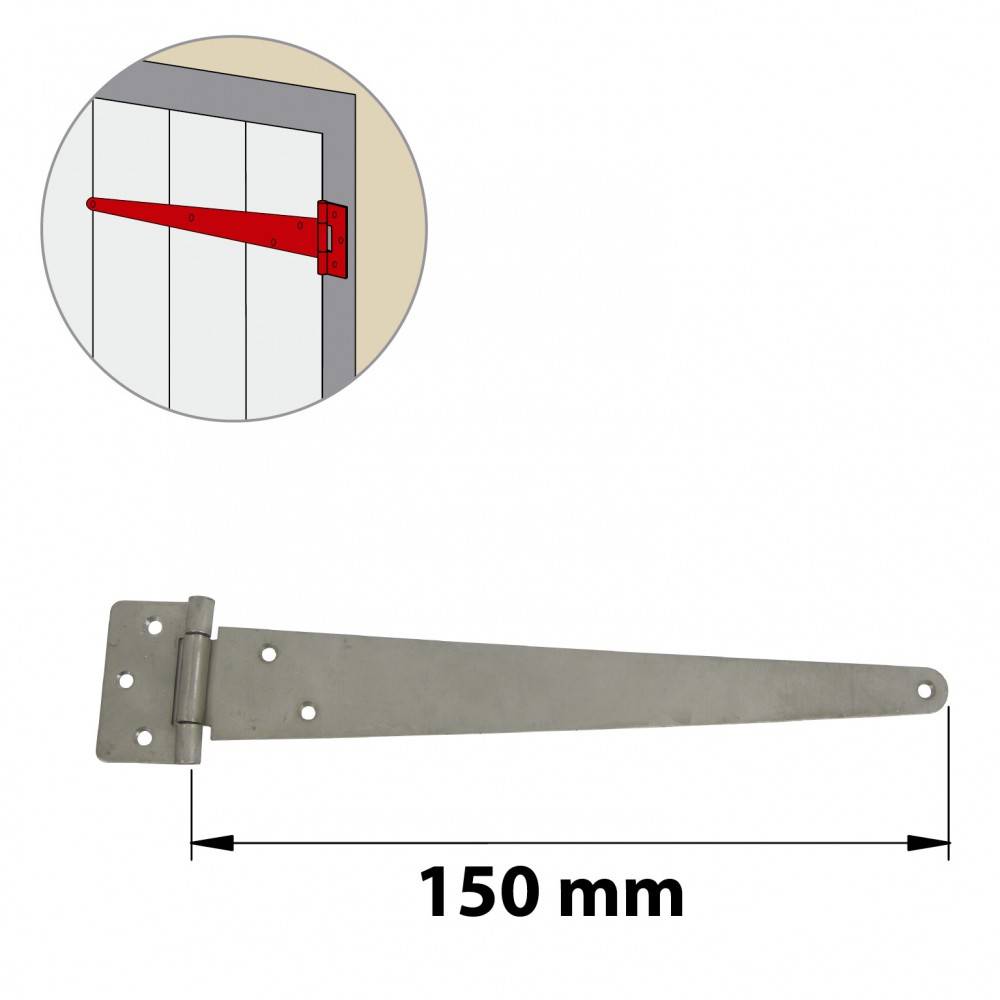 Afbat - Penture anglaise inox brossé, H.65 x L.190 x P.10 mm - Image 1