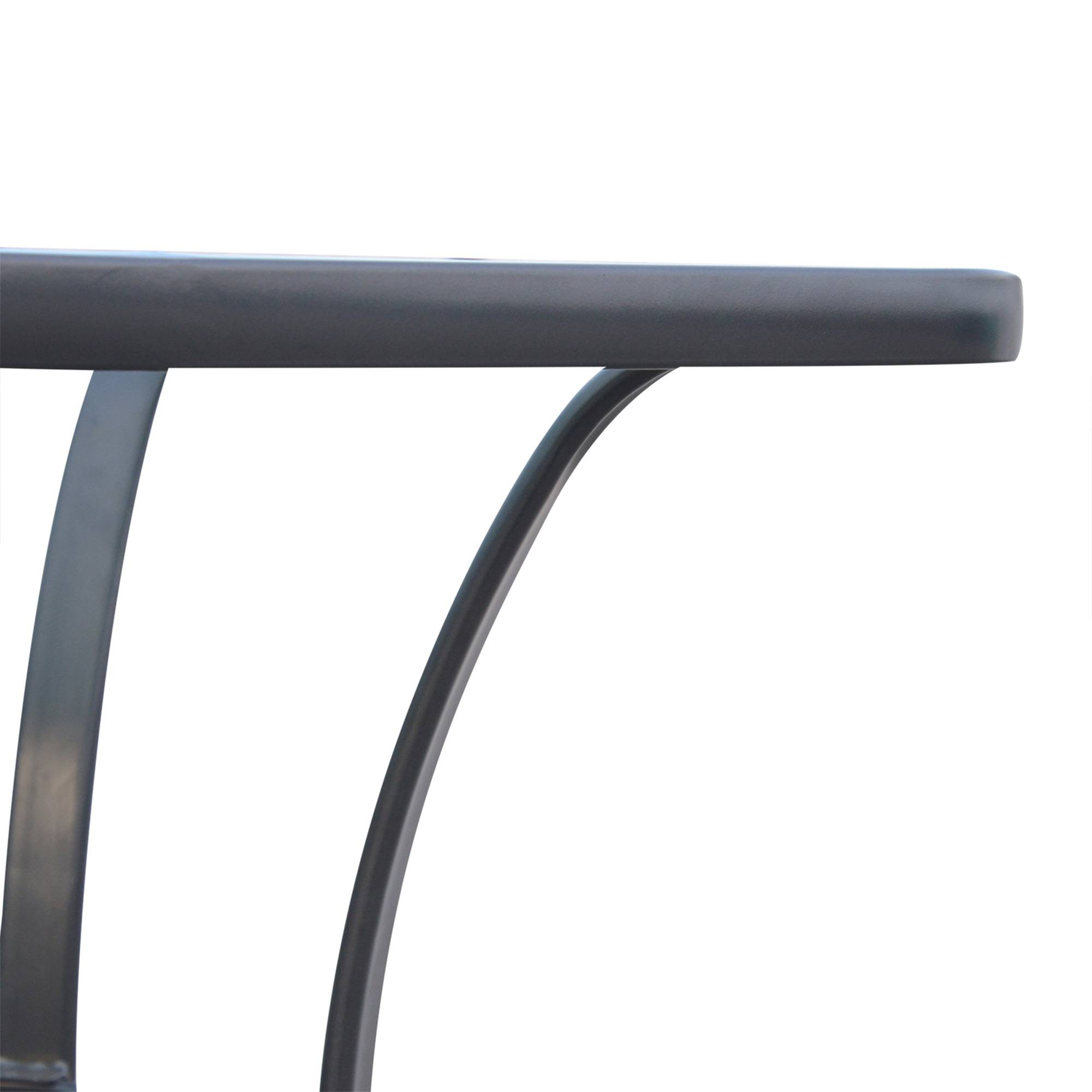 PANGIVO - Table de jardin carrée en métal et verre, noire, 68.5 x 68.5 x 84 cm - PANGIVO - Image 8