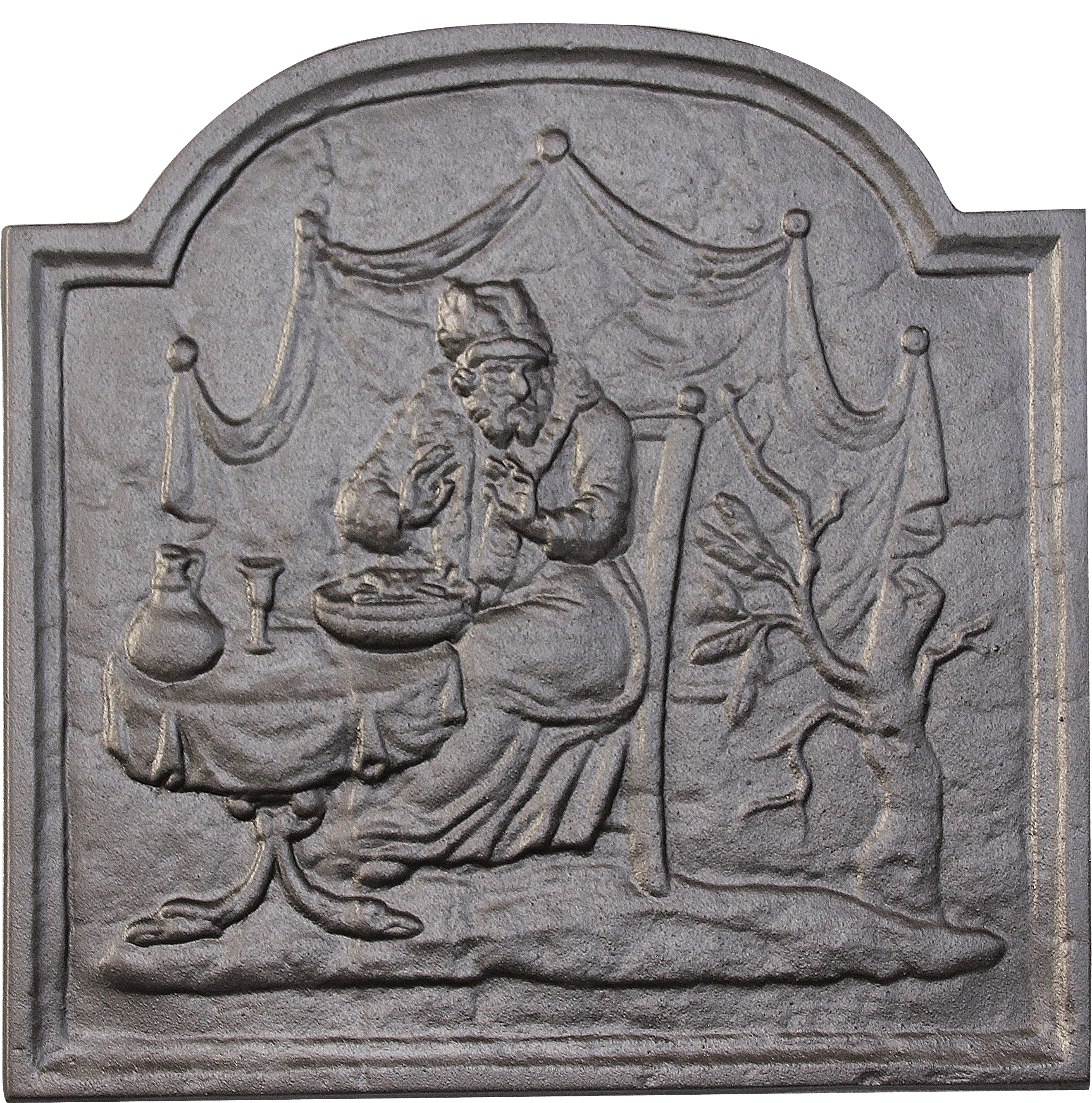 Plaque de cheminée le devin Dommartin grise H. 49 cm X L. 49 cm - Image 1