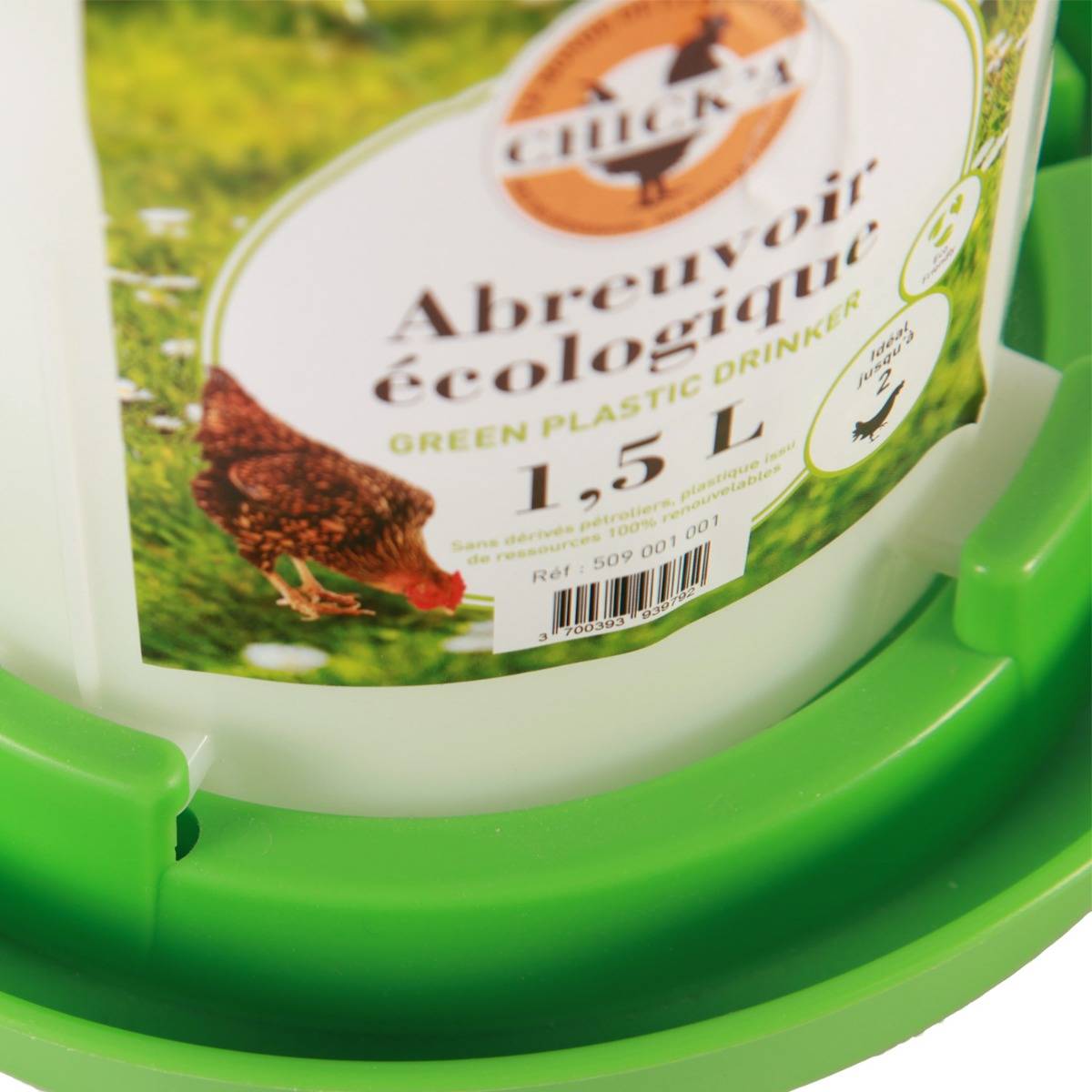 Chick'a - Abreuvoir plastique ligne verte 1.5 l - Image 2
