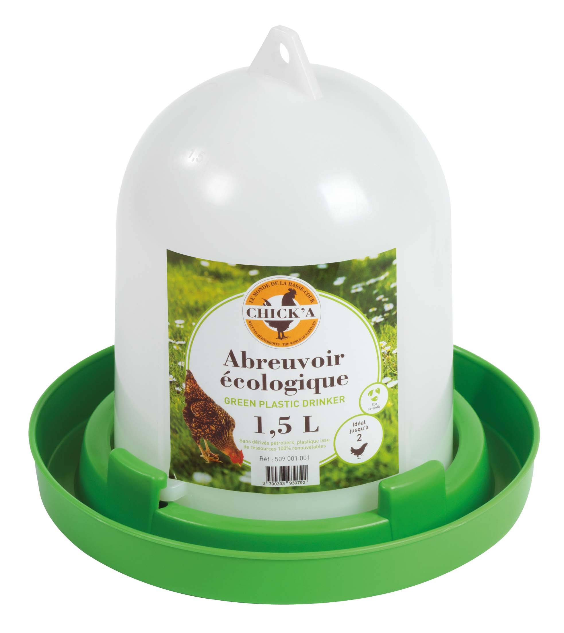Chick'a - Abreuvoir plastique ligne verte 1.5 l - Image 1
