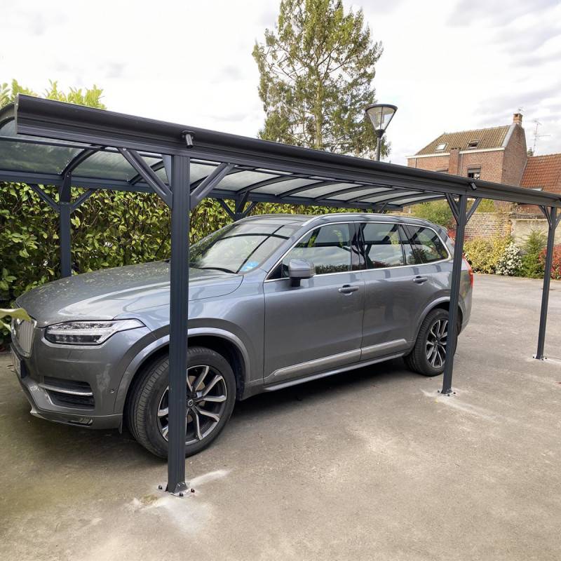 X-Metal - Carport autoportant 19,41 m² aluminium polycarbonate 6mm anthracite X-Metal avec kit d'ancrage - Image 4