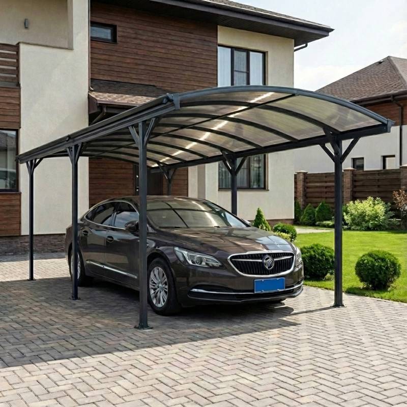 X-Metal - Carport autoportant 19,41 m² aluminium polycarbonate 6mm anthracite X-Metal avec kit d'ancrage - Image 1