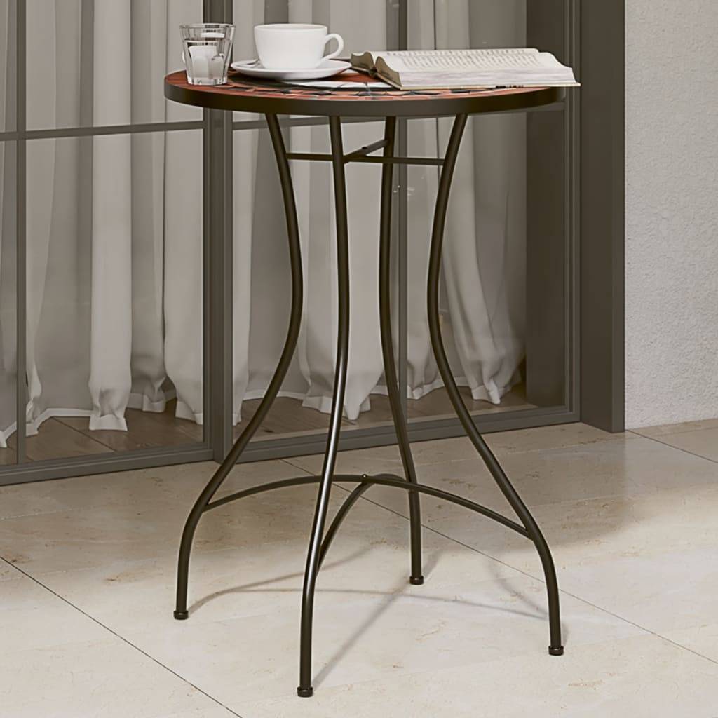 Maison Chic - Table de jardin - Table de bistro mosaïque terre cuite blanc Ø50x70 cm céramique HL912 - Image 2