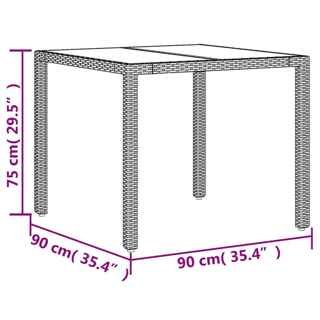 ComfortXL - Table de Jardin Carrée 90cm en Résine Tressée Grise avec Dessus de Table en Verre de Sécurité – ComfortXL Outdoor Living - Image 6