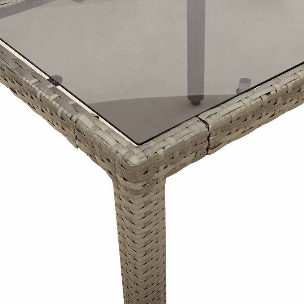 ComfortXL - Table de Jardin Carrée 90cm en Résine Tressée Grise avec Dessus de Table en Verre de Sécurité – ComfortXL Outdoor Living - Image 7