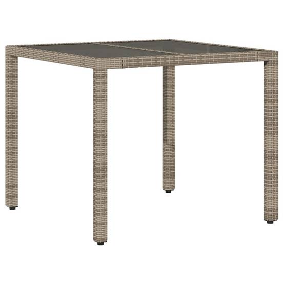 ComfortXL - Table de Jardin Carrée 90cm en Résine Tressée Grise avec Dessus de Table en Verre de Sécurité – ComfortXL Outdoor Living - Image 2