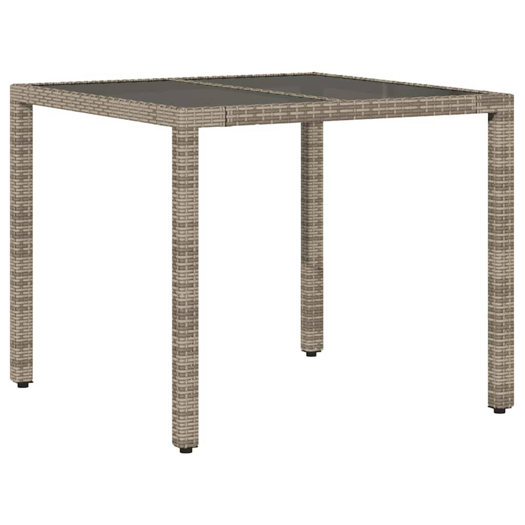 ComfortXL - Table de Jardin Carrée 90cm en Résine Tressée Grise avec Dessus de Table en Verre de Sécurité – ComfortXL Outdoor Living - Image 2