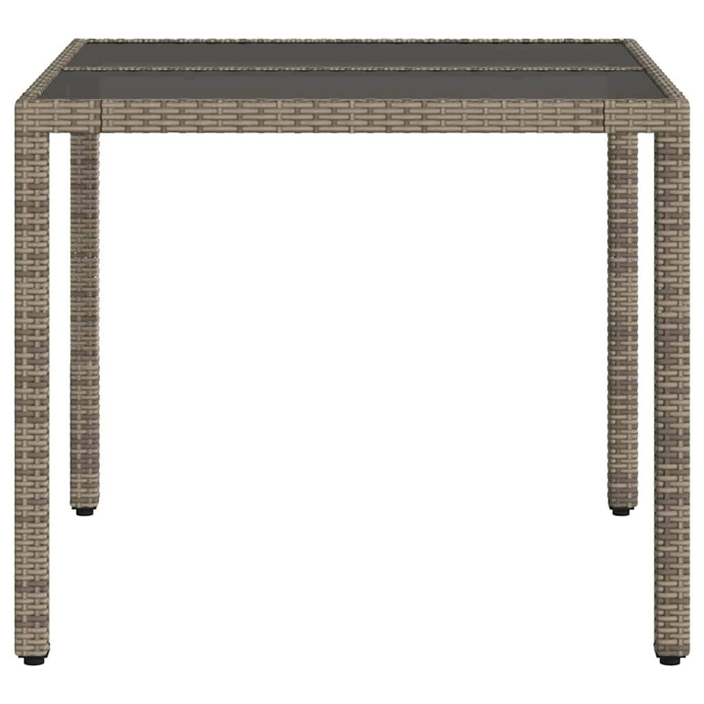 ComfortXL - Table de Jardin Carrée 90cm en Résine Tressée Grise avec Dessus de Table en Verre de Sécurité – ComfortXL Outdoor Living - Image 5