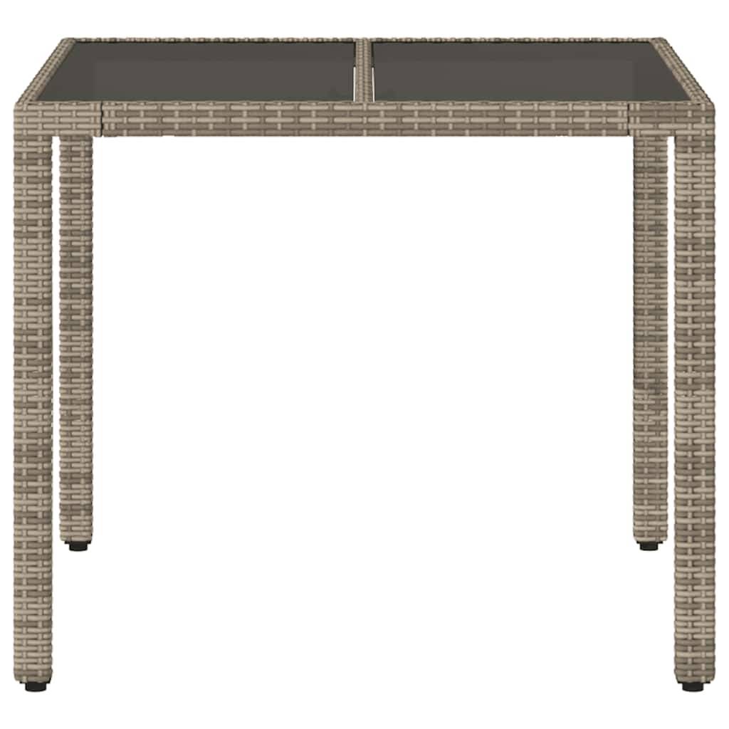 ComfortXL - Table de Jardin Carrée 90cm en Résine Tressée Grise avec Dessus de Table en Verre de Sécurité – ComfortXL Outdoor Living - Image 4