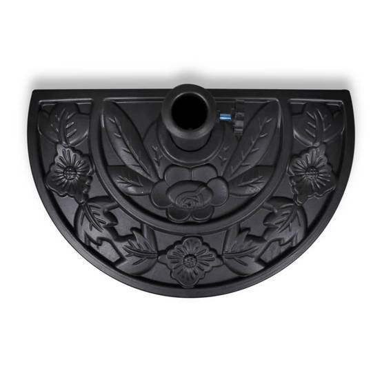 Pied de Parasol Demi-Rond en Résine 9 kg Base Stable pour Balcon et Terrasse Noir – ComfortXL Outdoor Living - Image 3