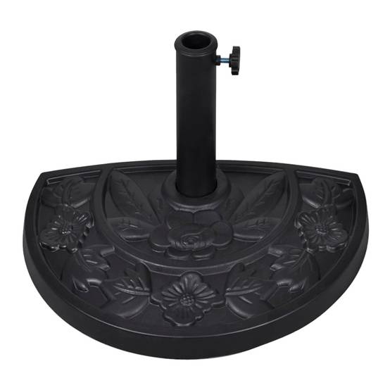 Pied de Parasol Demi-Rond en Résine 9 kg Base Stable pour Balcon et Terrasse Noir – ComfortXL Outdoor Living - Image 1