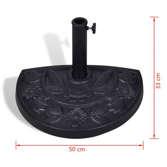Pied de Parasol Demi-Rond en Résine 9 kg Base Stable pour Balcon et Terrasse Noir – ComfortXL Outdoor Living - Image 7