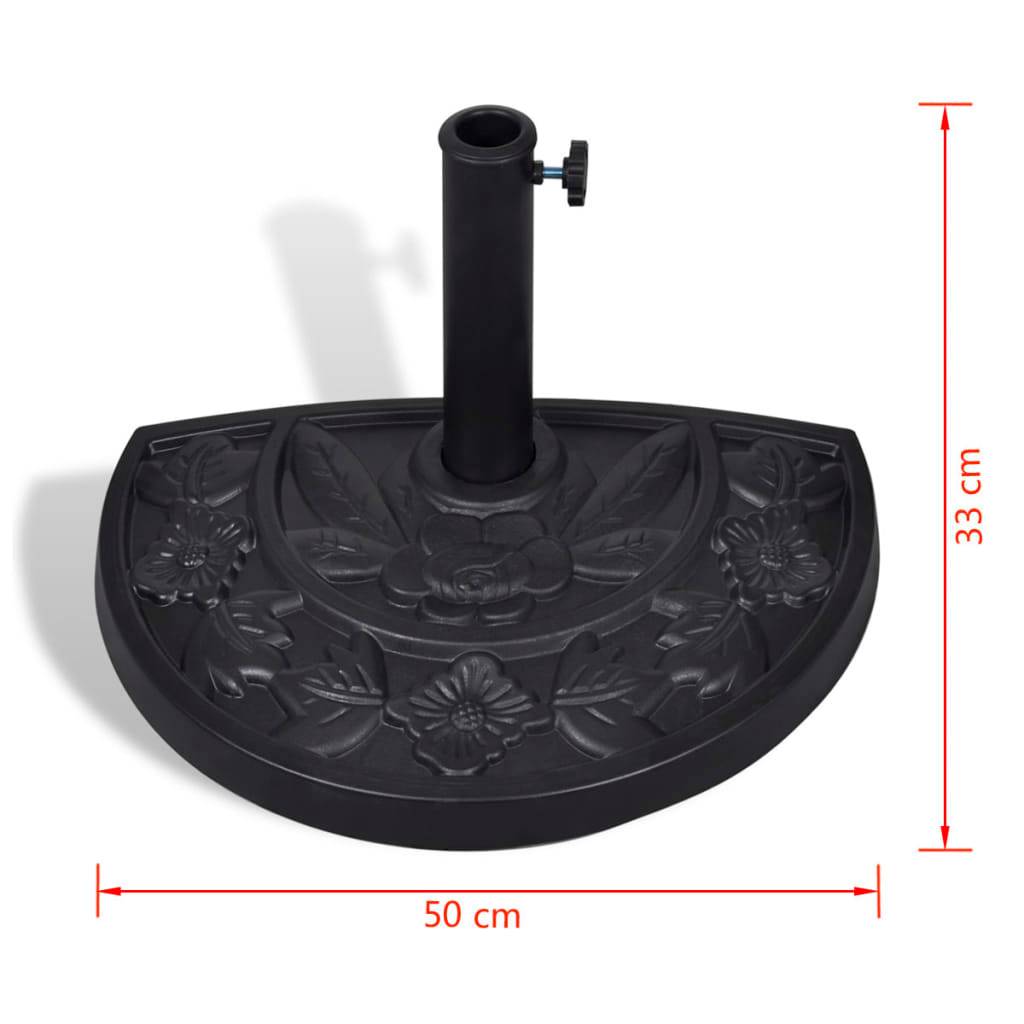 Pied de Parasol Demi-Rond en Résine 9 kg Base Stable pour Balcon et Terrasse Noir – ComfortXL Outdoor Living - Image 7