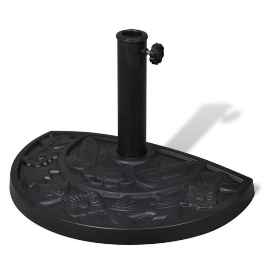 Pied de Parasol Demi-Rond en Résine 9 kg Base Stable pour Balcon et Terrasse Noir – ComfortXL Outdoor Living - Image 6