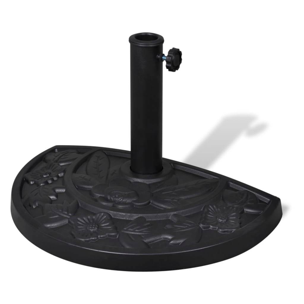 Pied de Parasol Demi-Rond en Résine 9 kg Base Stable pour Balcon et Terrasse Noir – ComfortXL Outdoor Living - Image 6