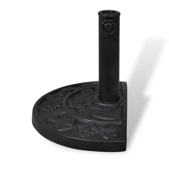 Pied de Parasol Demi-Rond en Résine 9 kg Base Stable pour Balcon et Terrasse Noir – ComfortXL Outdoor Living - Image 5