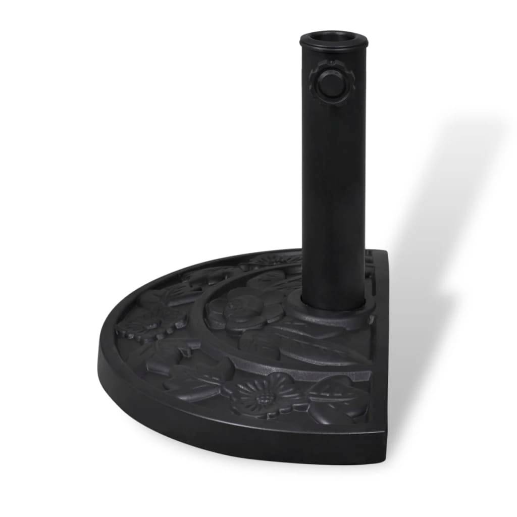 Pied de Parasol Demi-Rond en Résine 9 kg Base Stable pour Balcon et Terrasse Noir – ComfortXL Outdoor Living - Image 5