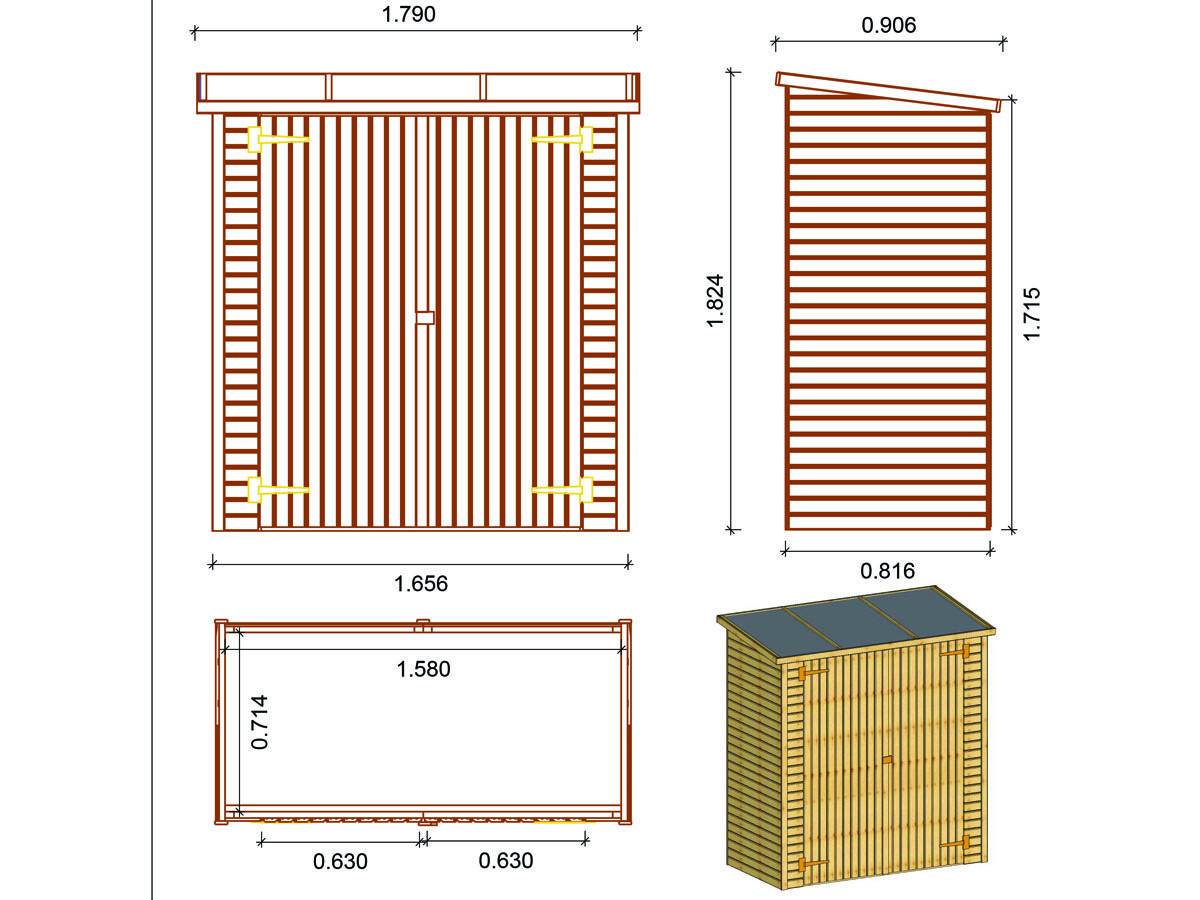 Abri Jardin Bois Adossable Lipki - 1.79 X 0.90 X 1.78/1.87 M -habitat Et Jardin - Image 3