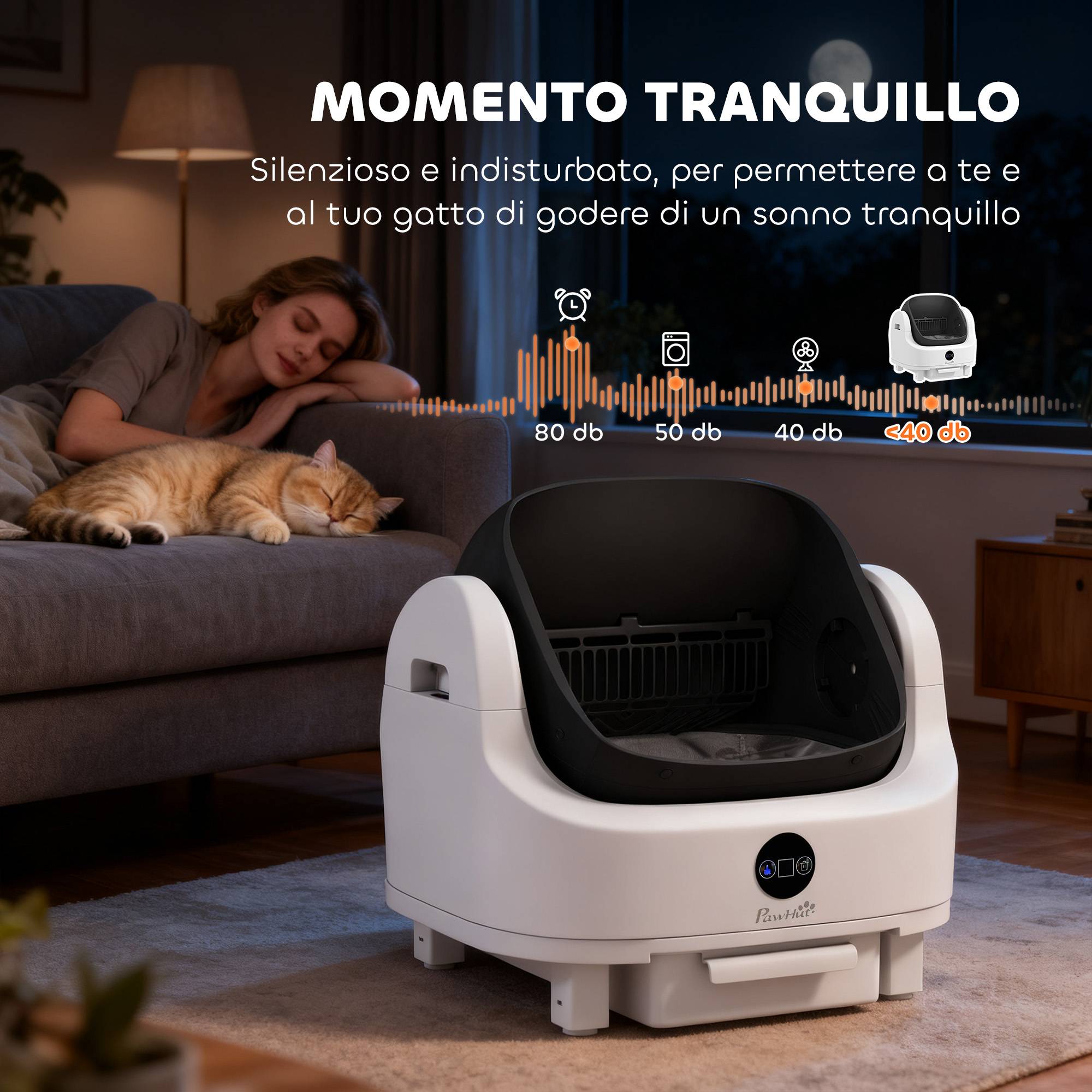 ComfortXL - Litière chat autonettoyante en plastique pour intérieur avec capteur de sécurité blanc - ComfortXL Outdoor Living - Image 10