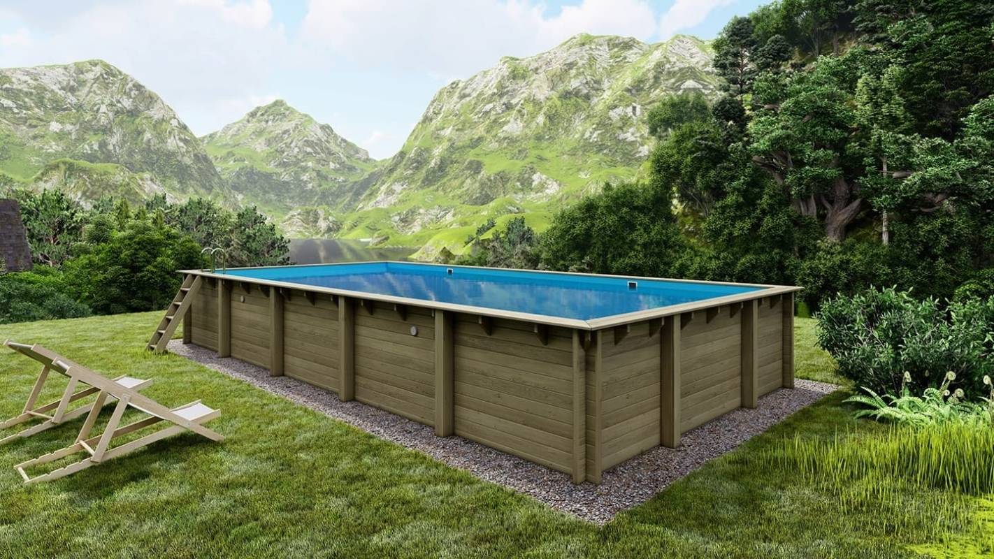 Altanka - Piscine en bois 10,20x5,20 - H.1,44 m - avec filtration - BAS761OSPI - Image 1