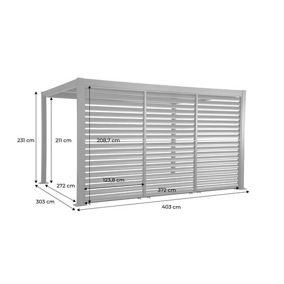 Pergola bioclimatique aluminium et acier 4x3m + 3 persiennes 130cm anthracite Palace | sweeek - Image 6