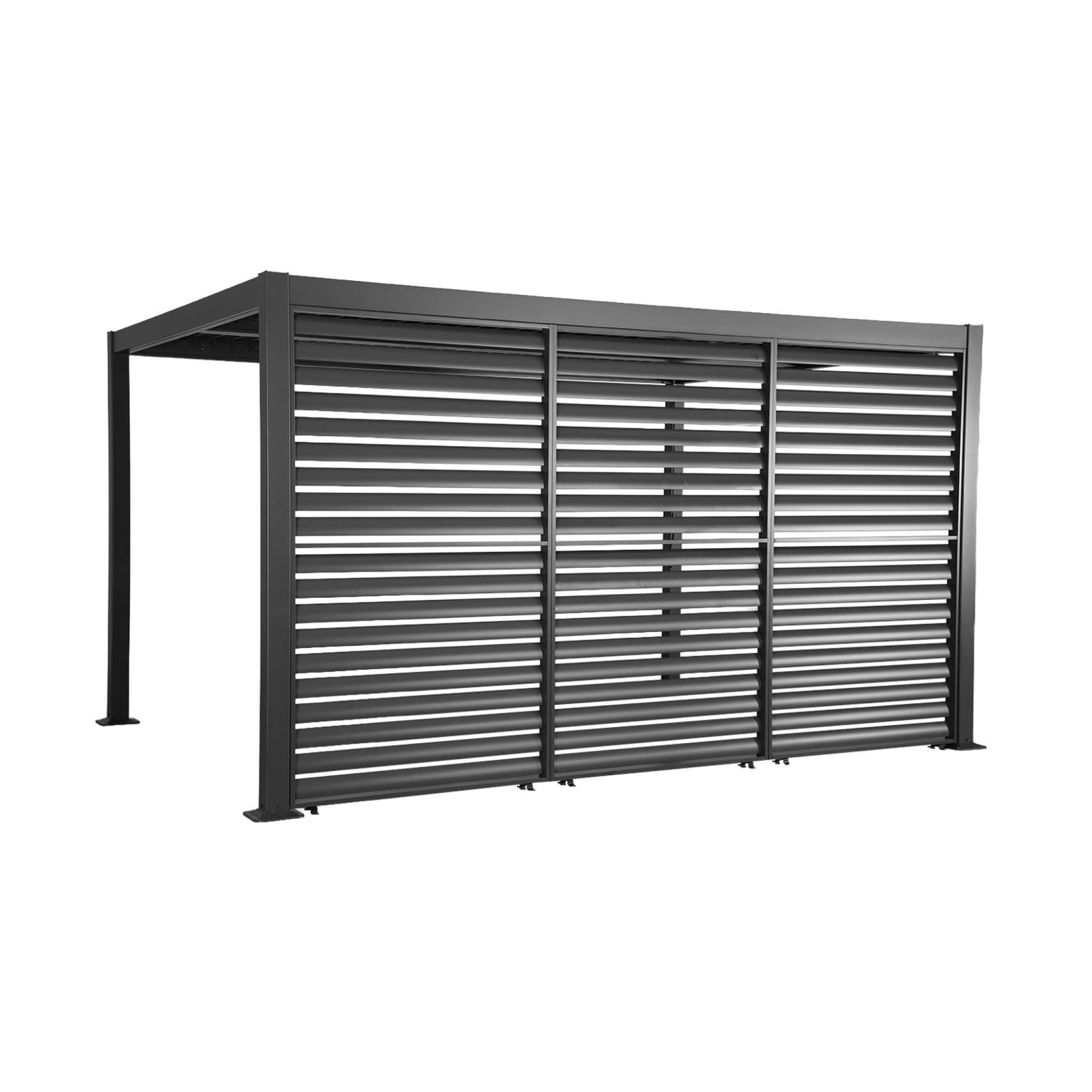 Pergola bioclimatique aluminium et acier 4x3m + 3 persiennes 130cm anthracite Palace | sweeek - Image 2