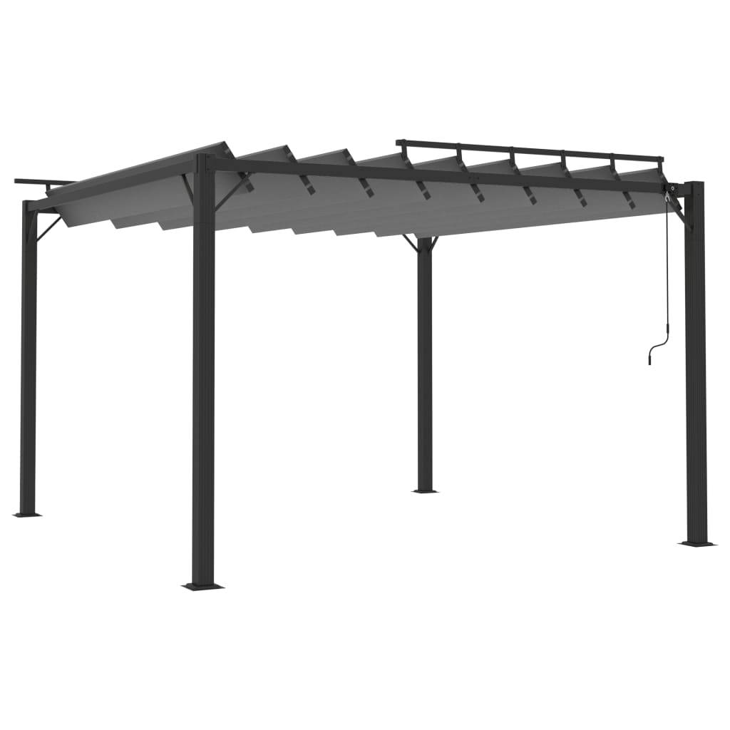 ComfortXL - Tonnelle pergola aluminium toit persienne réglable manivelle 3x3m anthracite - ComfortXL Outdoor Living - Image 2