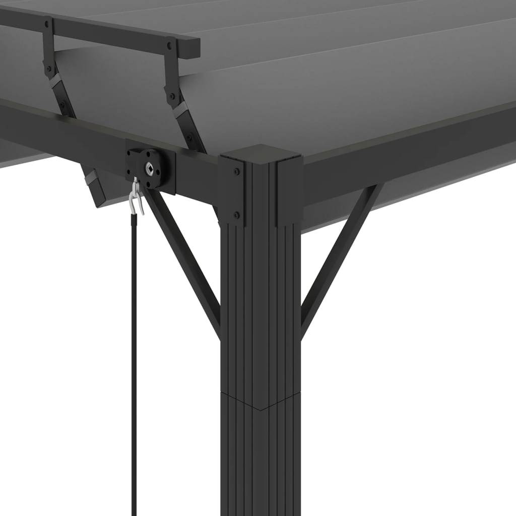ComfortXL - Tonnelle pergola aluminium toit persienne réglable manivelle 3x3m anthracite - ComfortXL Outdoor Living - Image 6