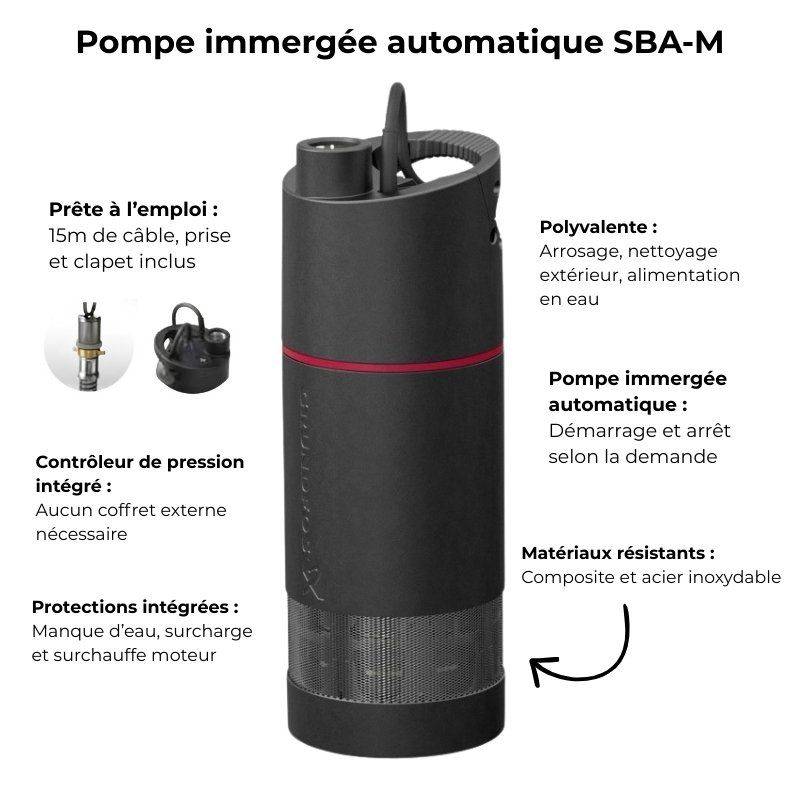 Pompe immergée 6" domestique automatique Grundfos SBA345M 0,95 KW - Monophasé 220V - Jusqu'à 3 M3/H - Adduction d'eau - Arrosage - Forage ou puits - - Image 3