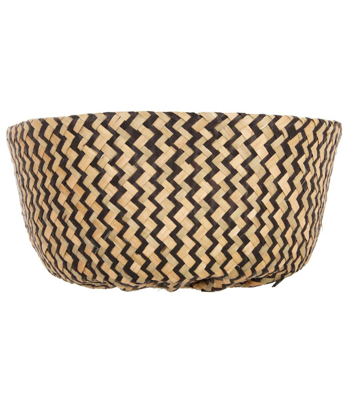 Panier de rangement pliable en Osier naturel et noir - Image 3