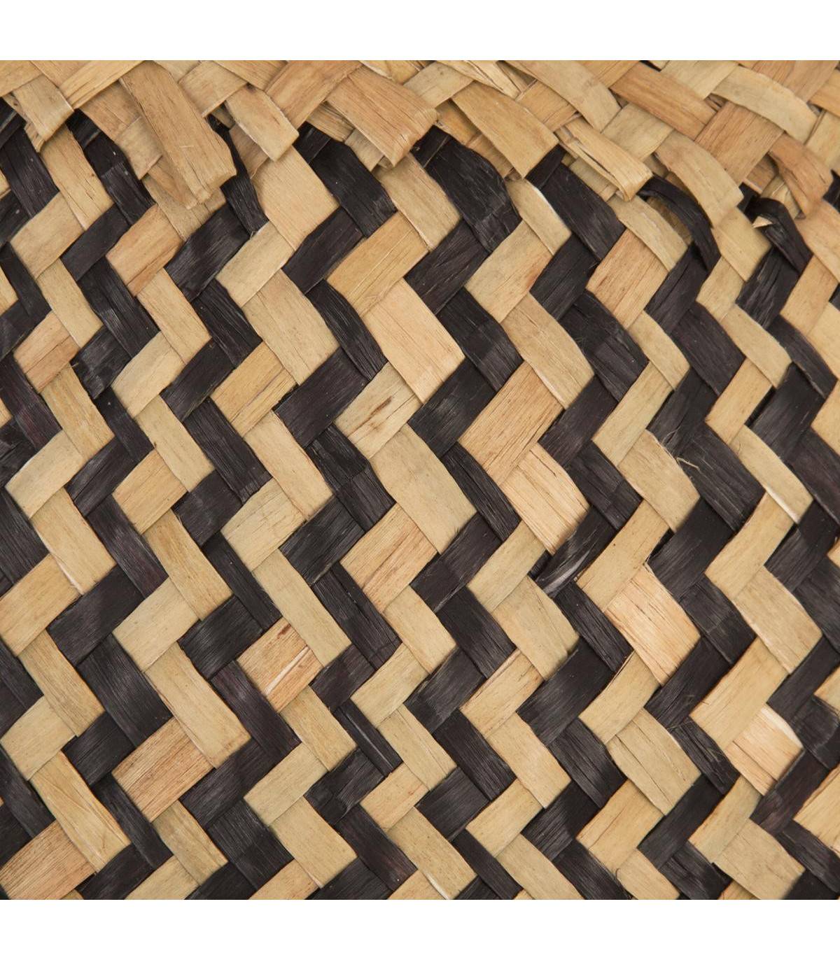 Panier de rangement pliable en Osier naturel et noir - Image 2