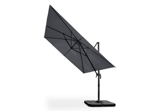Cazeboo Parasol déporté 3x3 m NAVAGIO en aluminium - Rotatif 360° inclinable - Gris - Image 7