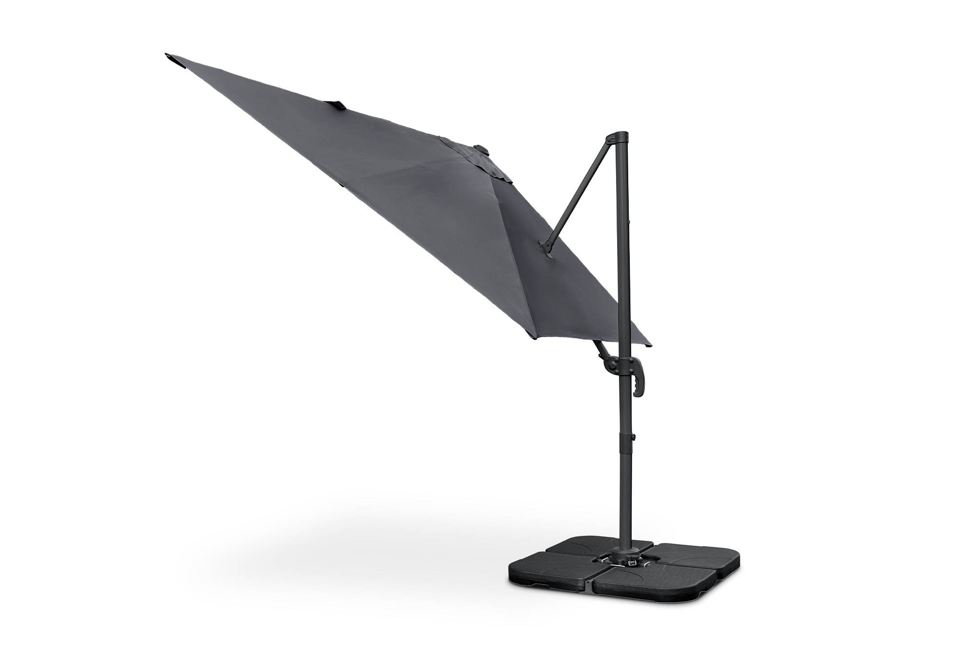 Cazeboo Parasol déporté 3x3 m NAVAGIO en aluminium - Rotatif 360° inclinable - Gris - Image 8