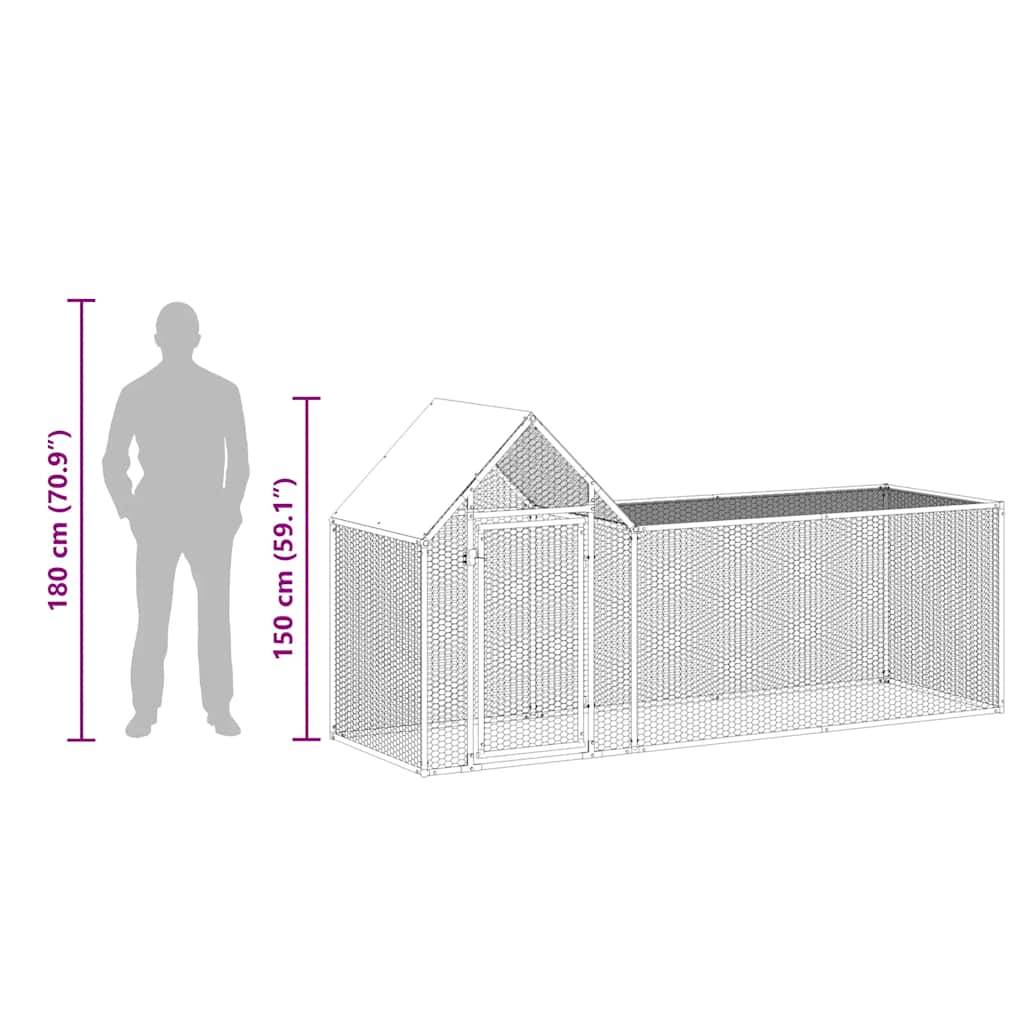 Poulailler acier argent  3 x 1 x 1,5 m  - Prolenta premium p3167.8 - Image 10