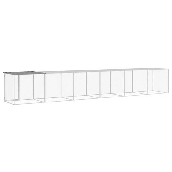 Vidaxl - Poulailler avec toit gris clair 603x98x90 cm acier galvanisé vidaXL 3189046 - Image 6