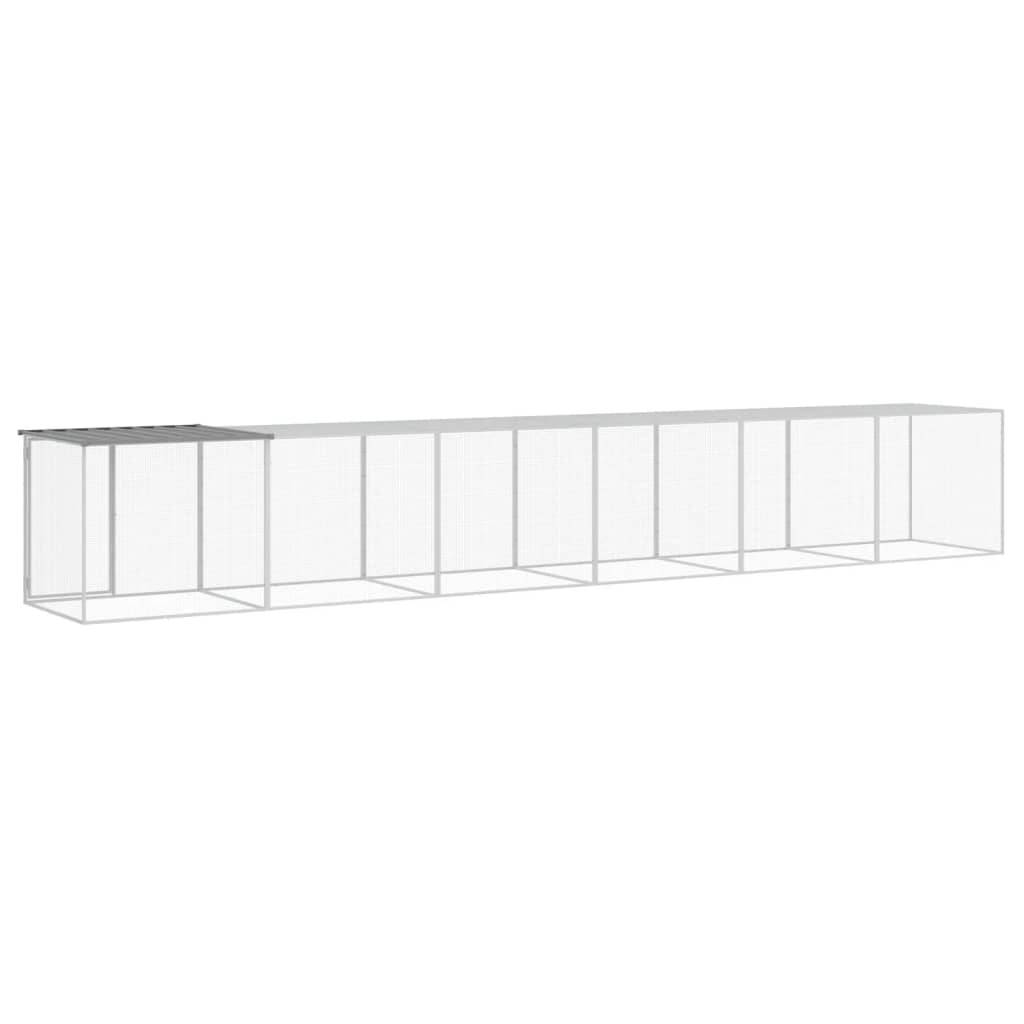 Vidaxl - Poulailler avec toit gris clair 603x98x90 cm acier galvanisé vidaXL 3189046 - Image 6