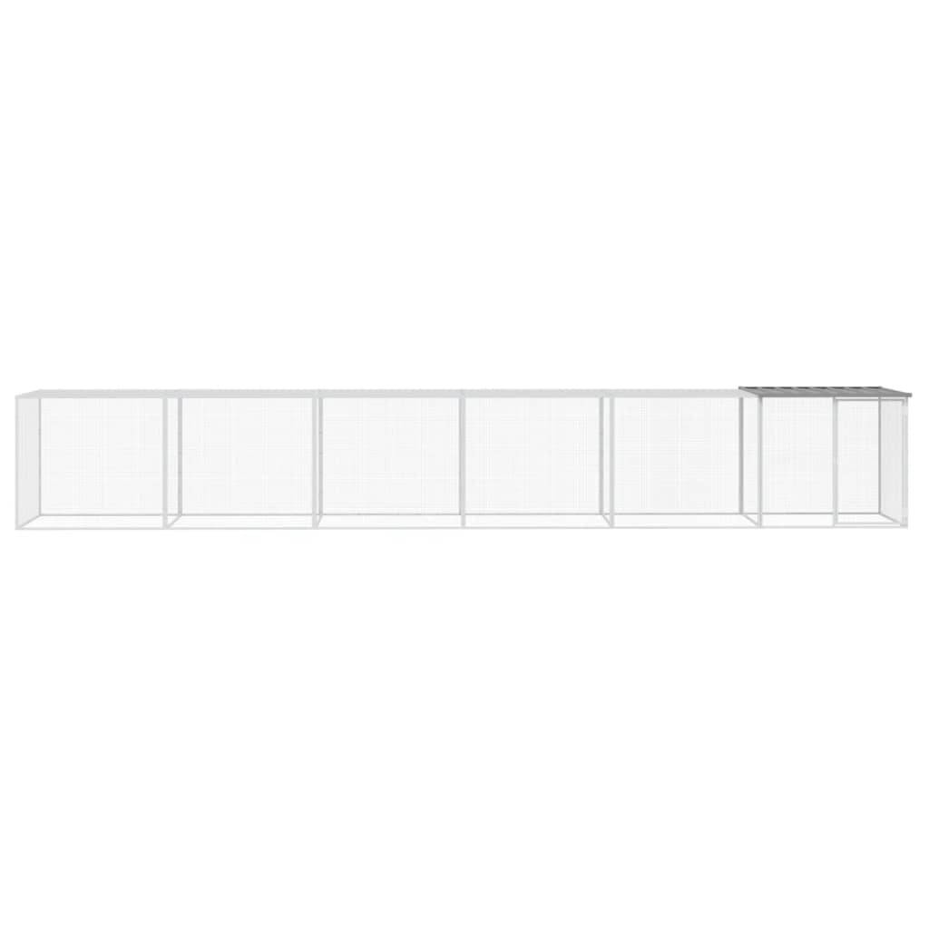 Vidaxl - Poulailler avec toit gris clair 603x98x90 cm acier galvanisé vidaXL 3189046 - Image 4