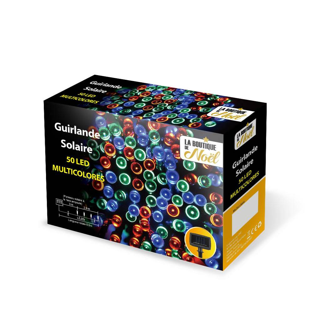 Guirlande solaire à LED multifonction 5.9 mètres Multicolore