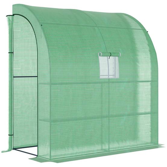 Serre Adossée Acier PE Protection Hivernage 2 Portes 200x100x215cm Vert - ComfortXL Outdoor Living - Image 2