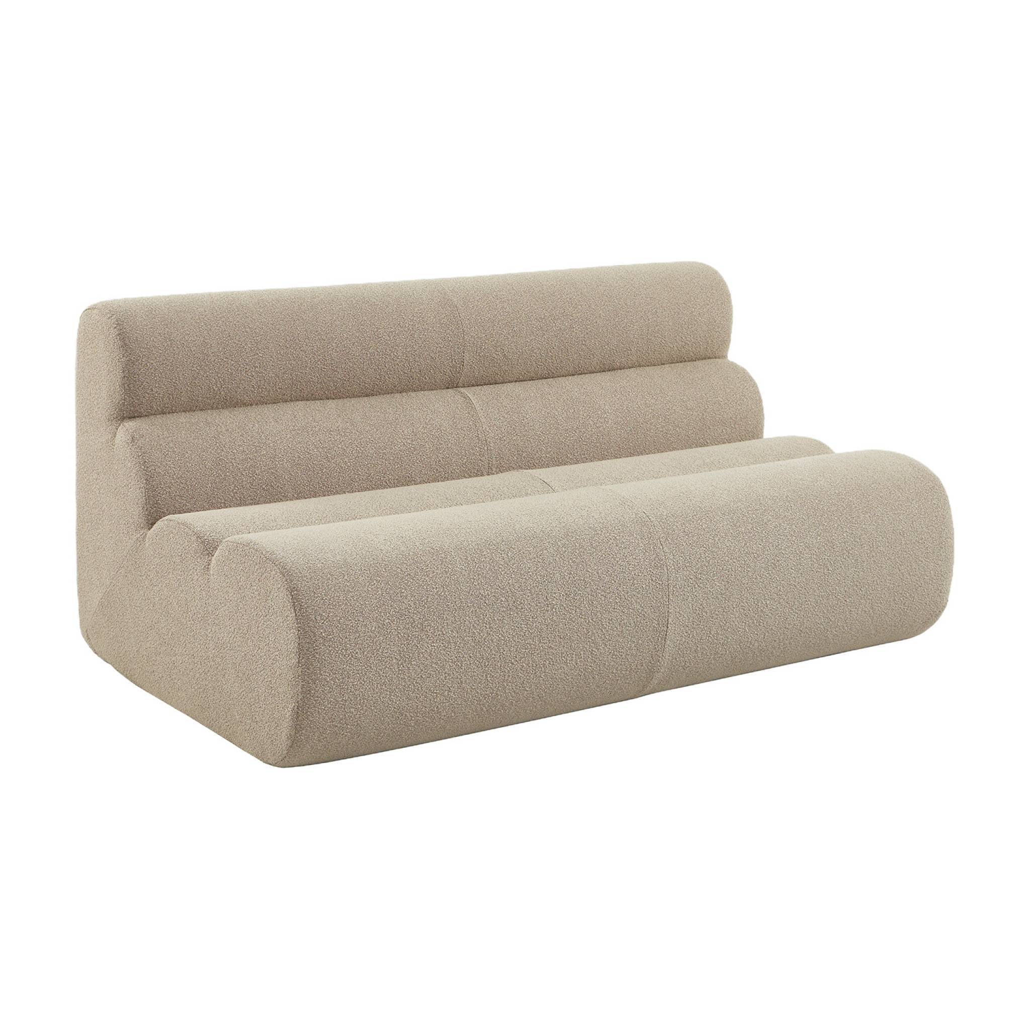 sweeek - Chauffeuse bouclette texturée 2 places beige - Nova | sweeek - Image 2