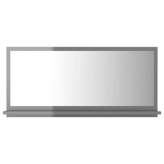 Miroir de salle de bain 80 x 10,5 x 37 cm aggloméré gris brillant - Image 2