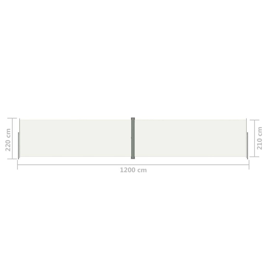 Helloshop26 - Auvent paravent store brise-vue latéral rétractable de patio jardin terrasse balcon protection visuelle écran 220 x 1200 cm crème - Image 6